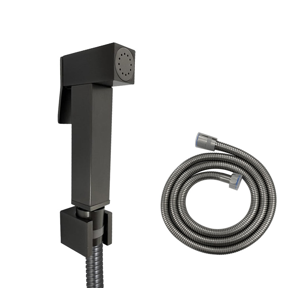 Acquaperla Gun Metal Grey Square Brass Toilet Bidet Spray Kit