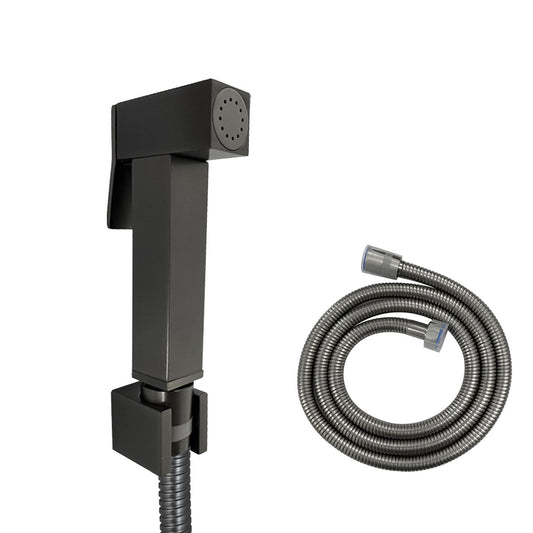 Acquaperla Gun Metal Grey Square Brass Toilet Bidet Spray Kit