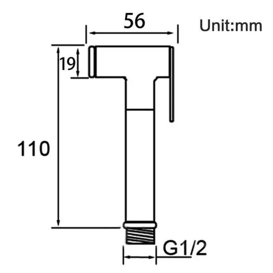Aquaperla brushed copper bidet spray dimensions