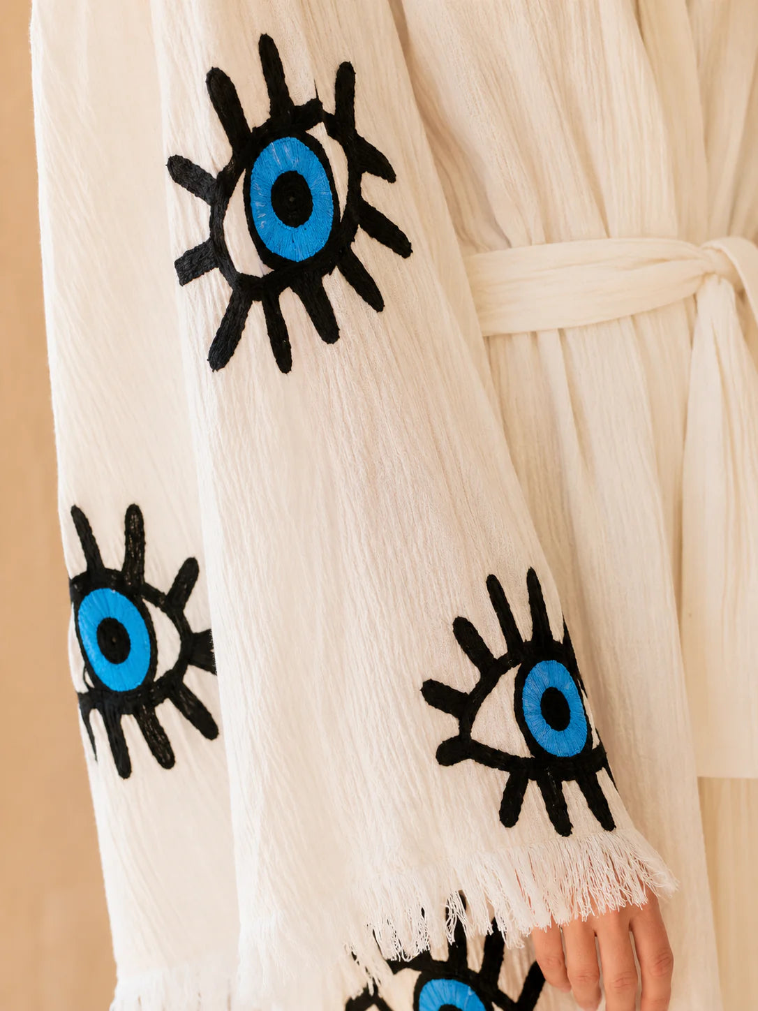 Evil Eye Cotton Muslin Robe