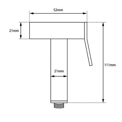 Square bidet spray 1.2m stainless steel hose